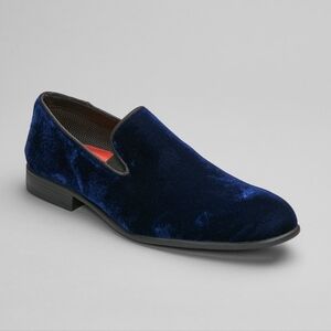 NWT Paolo Blue Velvet Slip-On Loafers